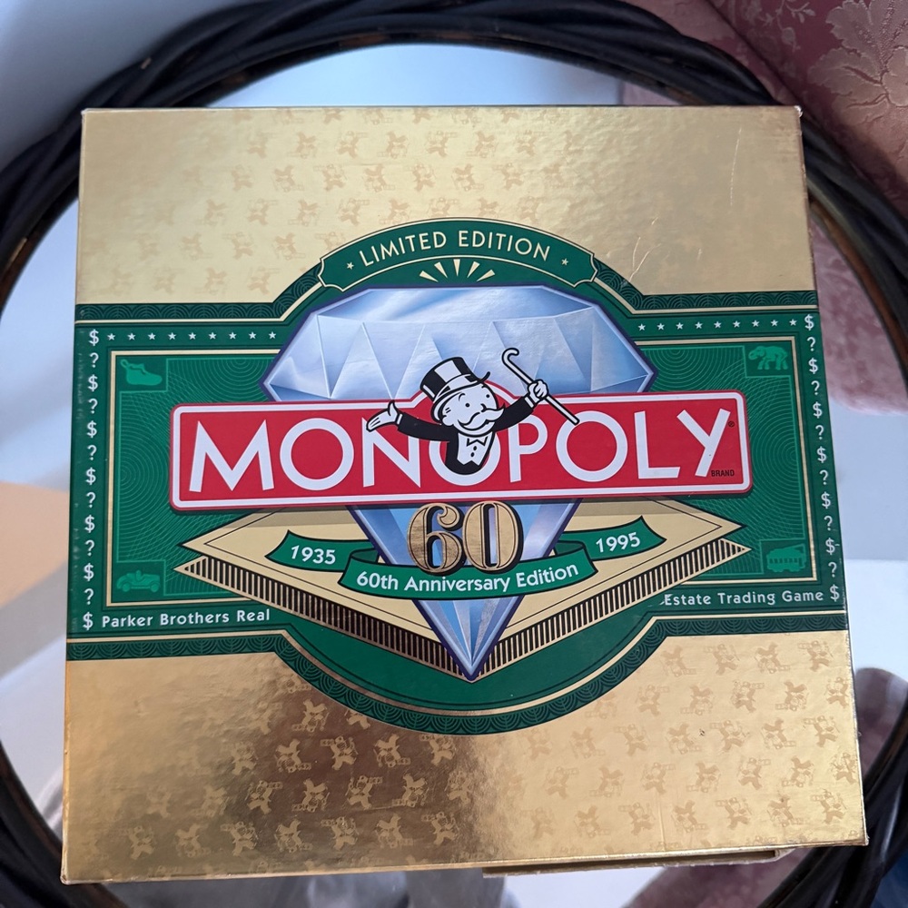 Monopoly 60th Anniversary Edition Board Game - Gold and Green